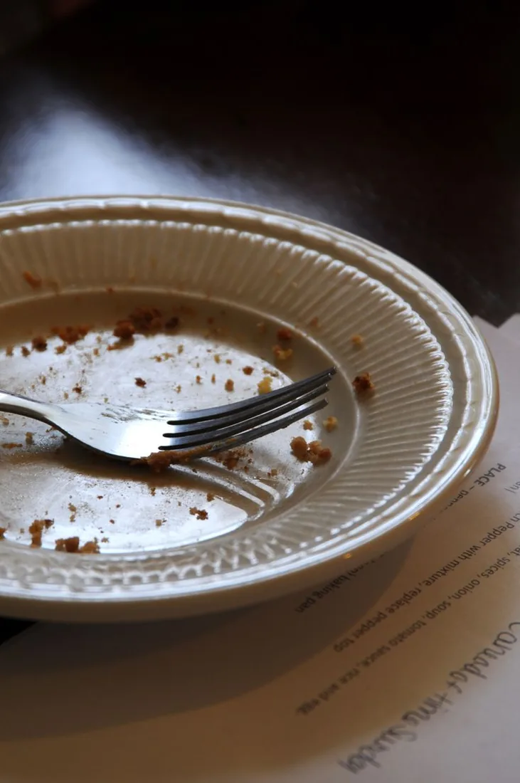 Dirty plate with fork