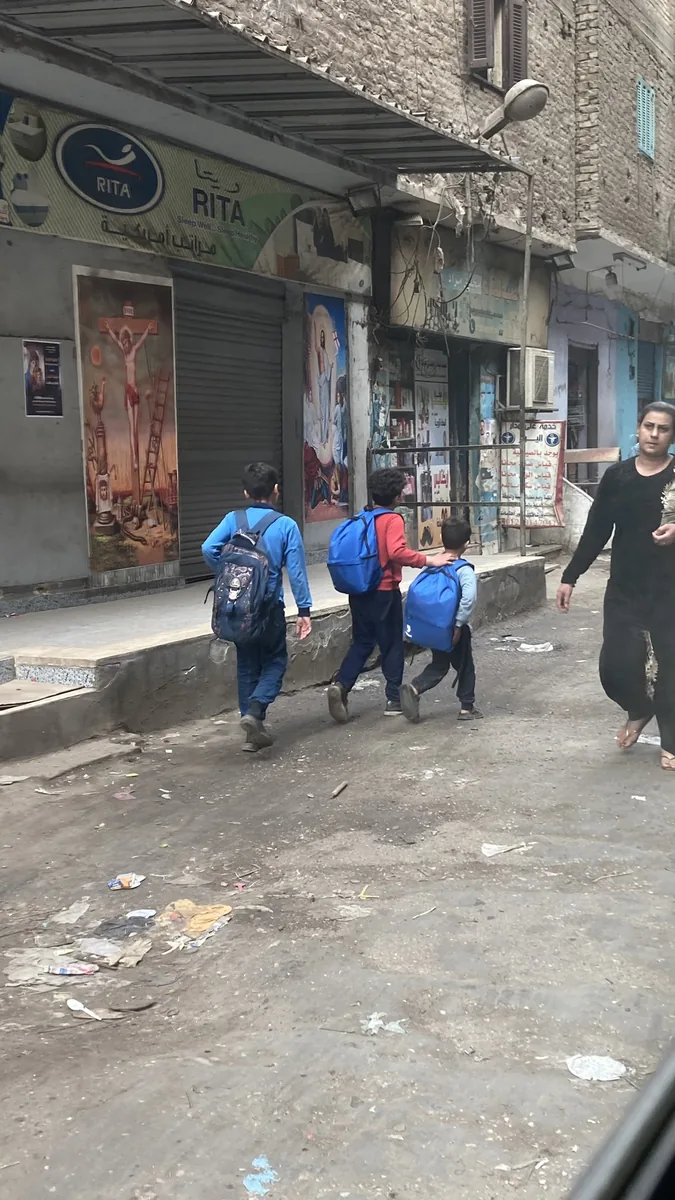 Children walking to school